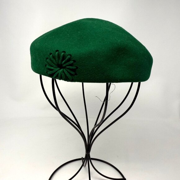 Vintage Belvedere Henry Pollak Wool Felt Green Hat 100% Wool Hat Made In USA - Picture 3 of 5